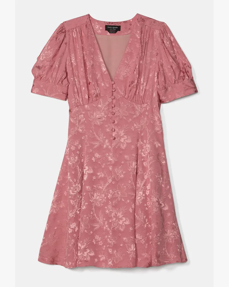Kate Spade Kate Spade Fließendes Jacquard-Minikleid Mit Puffärmeln für Frauen in Serenes Rosa, Größe Jacquard Serenes