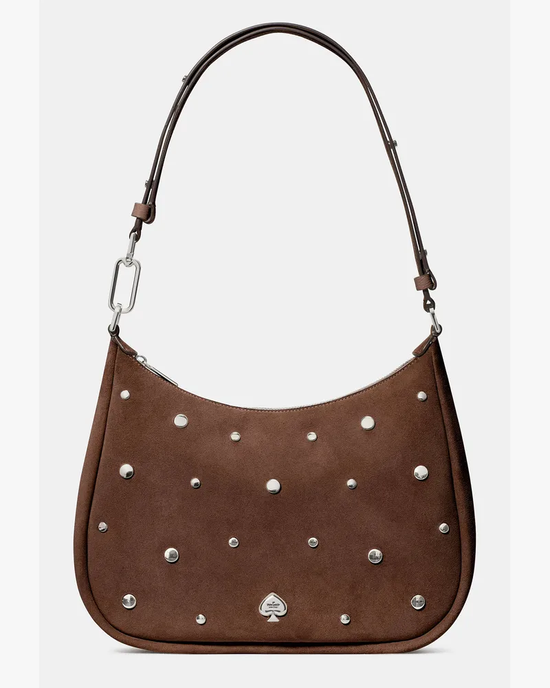 Kate Spade Kayla Schultertasche Aus Wildleder Mit Nieten, Groß Hot