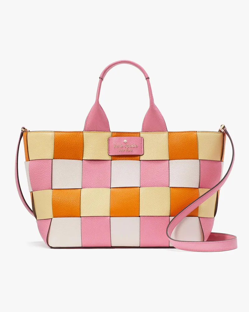 Kate Spade Tote Bag Aus Leder Mit Korbgeflechtmuster Pink