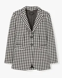 Kate Spade Spring Gingham Blazer Black