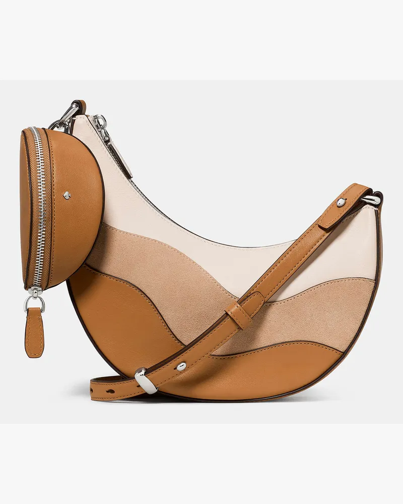 Kate Spade Kate Spade Duo Wavy Veloursleder Crossbodytasche für Frauen in Gartenerde | Wildleder Gartenerde