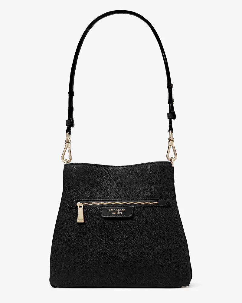 Kate Spade Hudson Schultertasche Aus Genarbtem Leder Black