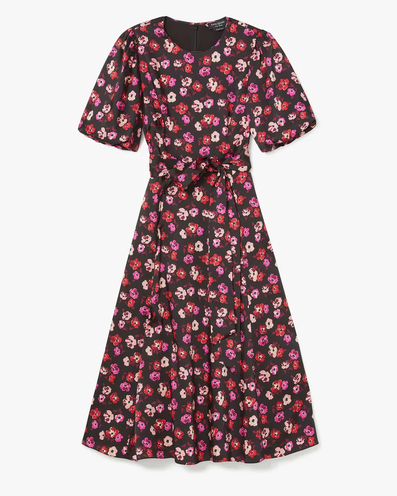 Kate Spade Matinee-Kleid Mit Herbstlichem Mohnblumenmuster Black