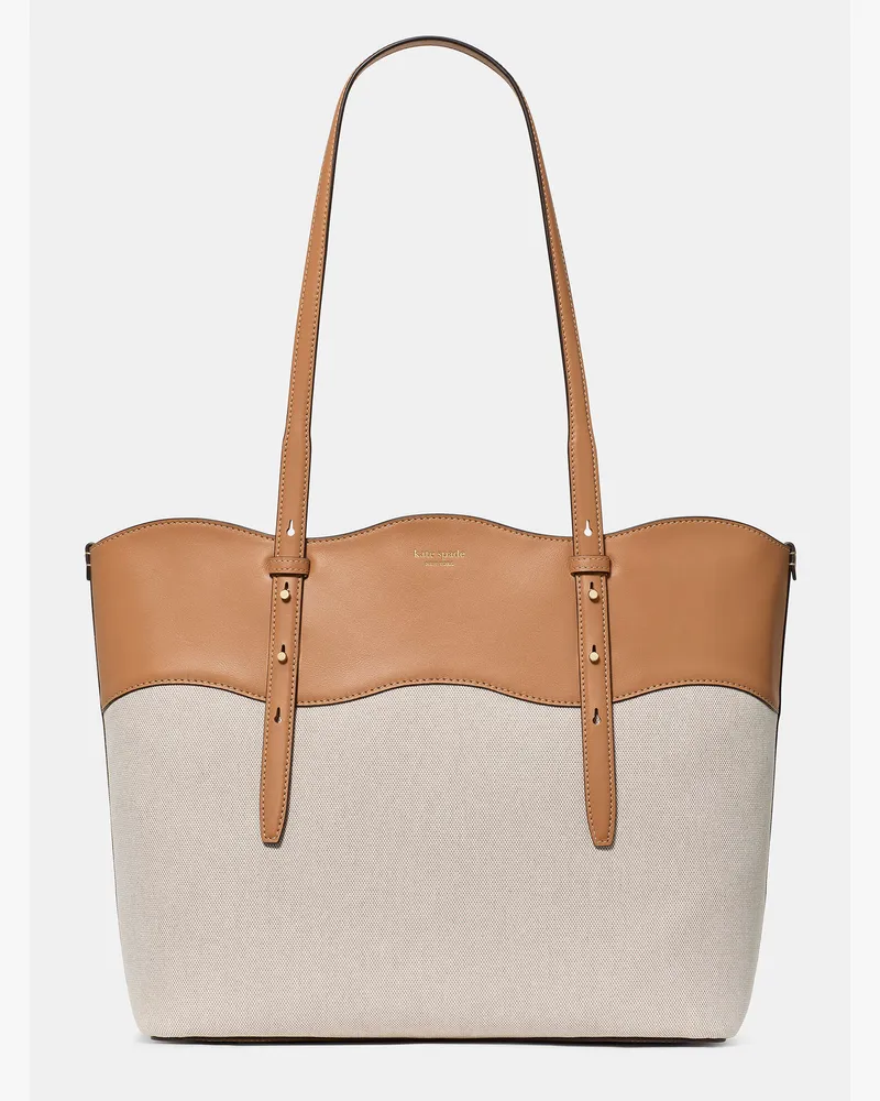 Kate Spade Do It All Wavy Canvas Tote Natural
