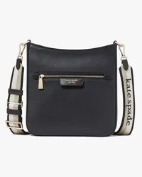 Kate Spade Hudson Kuriertasche zum Umhängen aus genarbtem Leder, groß Black