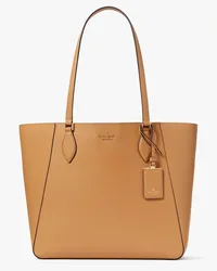 Kate Spade Poppy Tote-bag aus Edlem, Genarbten Leder, Offen Tiramisu