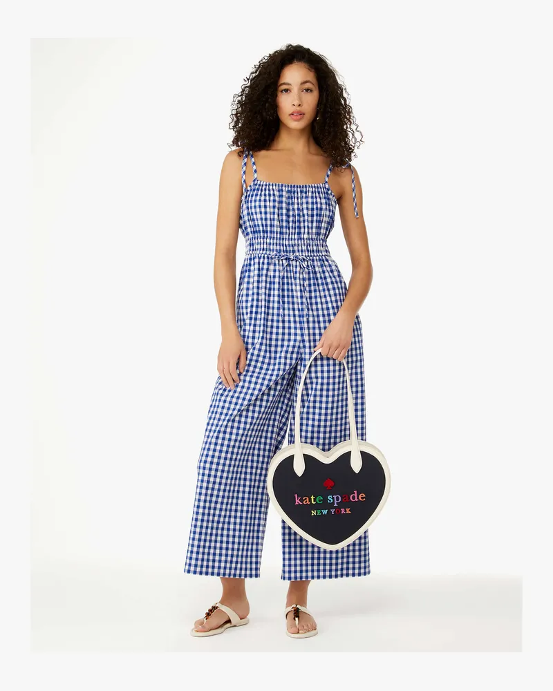Kate Spade Wave Gingham Jumpsuit Blueberry