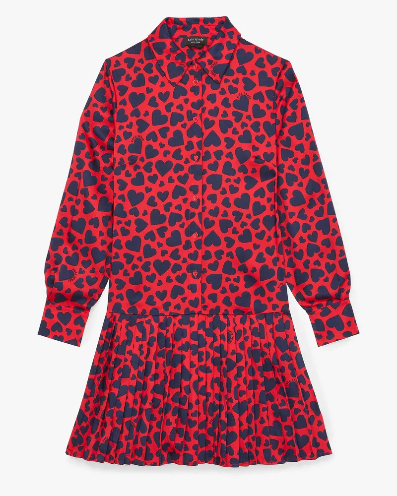 Kate Spade Sweet Hearts Plissee-Kleid Red