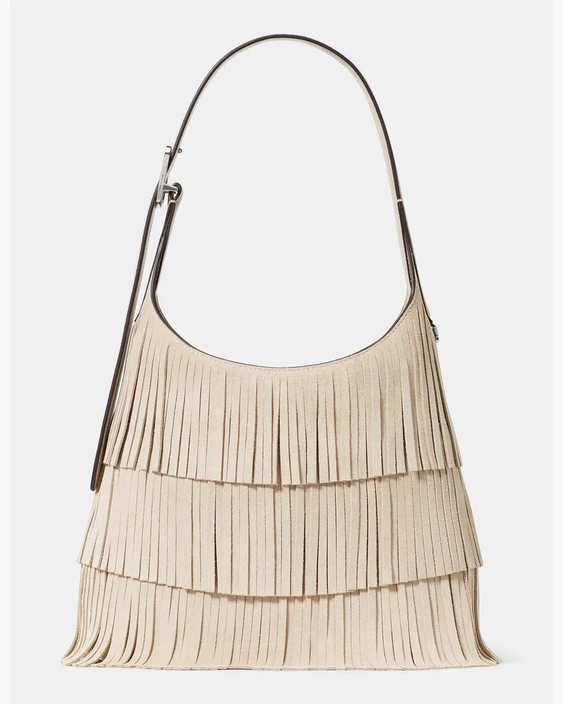 Kate Spade 454 Schultertasche Aus Wildleder Mit Fransen, Klein Light