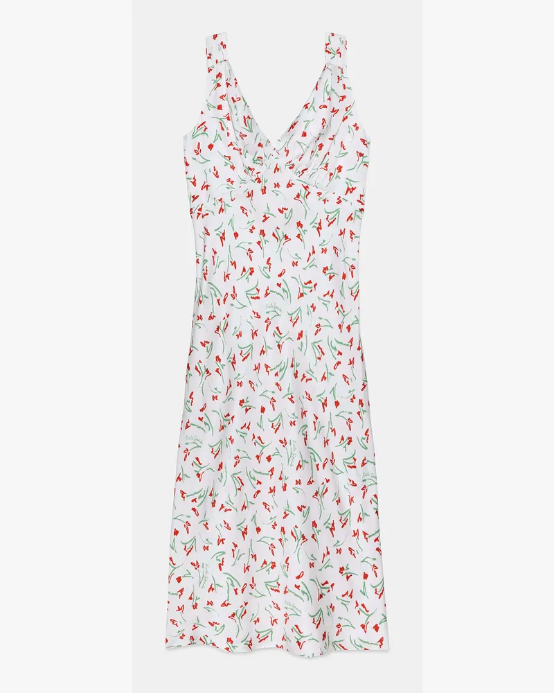 Kate Spade Kate Spade Vibrante Buds Midi Slipkleid für Frauen in Cremefarben, Größe Viscose Cremefarben