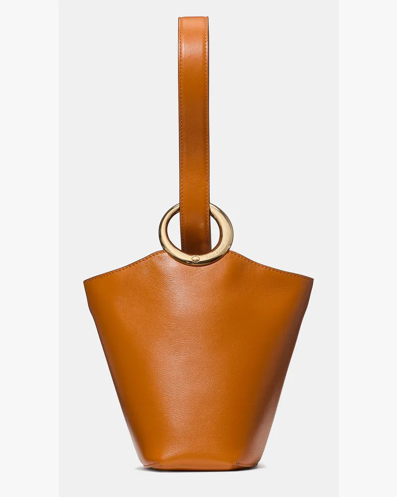 Kate Spade Kate Spade Halo Bucket Aus Fein Genarbtem Leder, Extraklein für Frauen in Gebrannter Bernstein | Glattes Leder Gebrannter