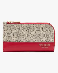 Kate Spade Klapp-Portemonnaie mit Pikblumenmuster, schmal, klein Cherry