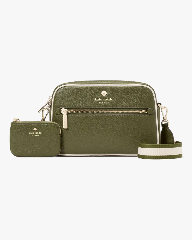 Kate Spade Emma Umhängetasche Aus Genarbtem Leder In Blockfarben, Groß Green