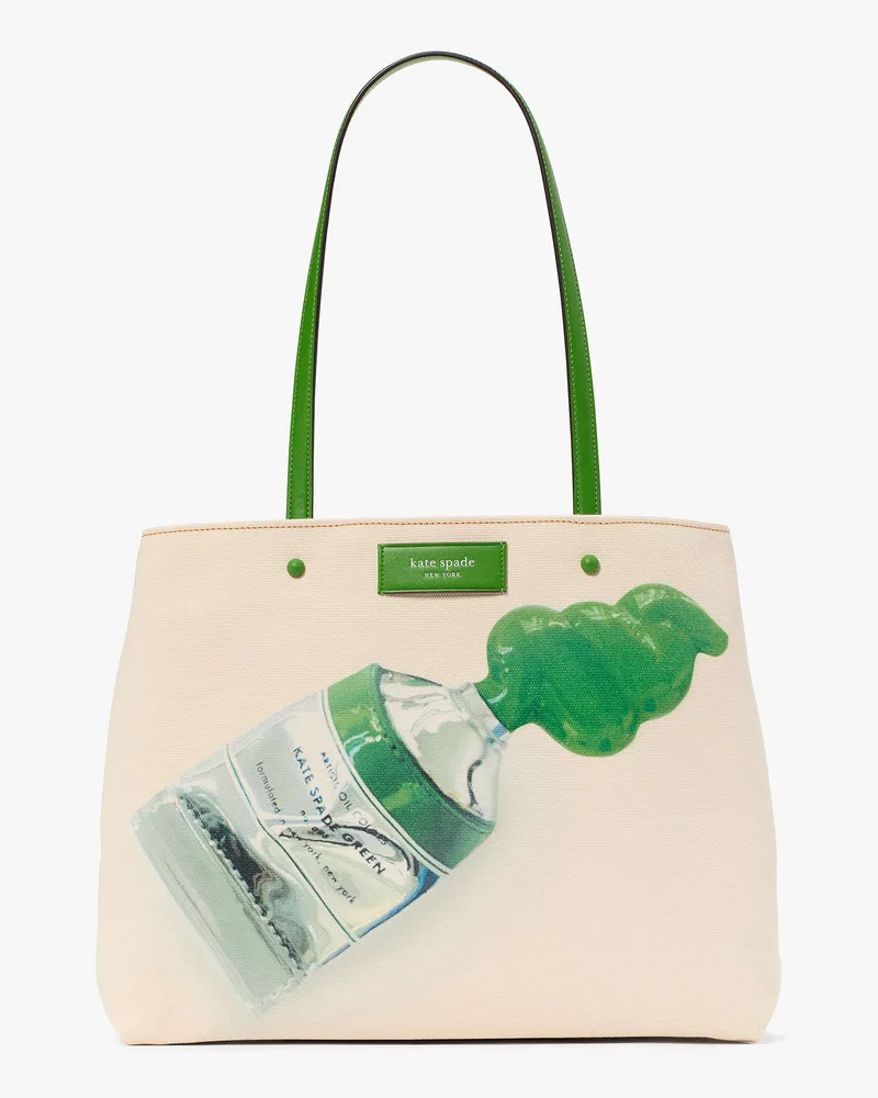 Kate Spade Kate Spade Squeeze Tote Bag Aus Canvas, Groß für Frauen in Ks Grün Mehrfarbig | Stoff Ks