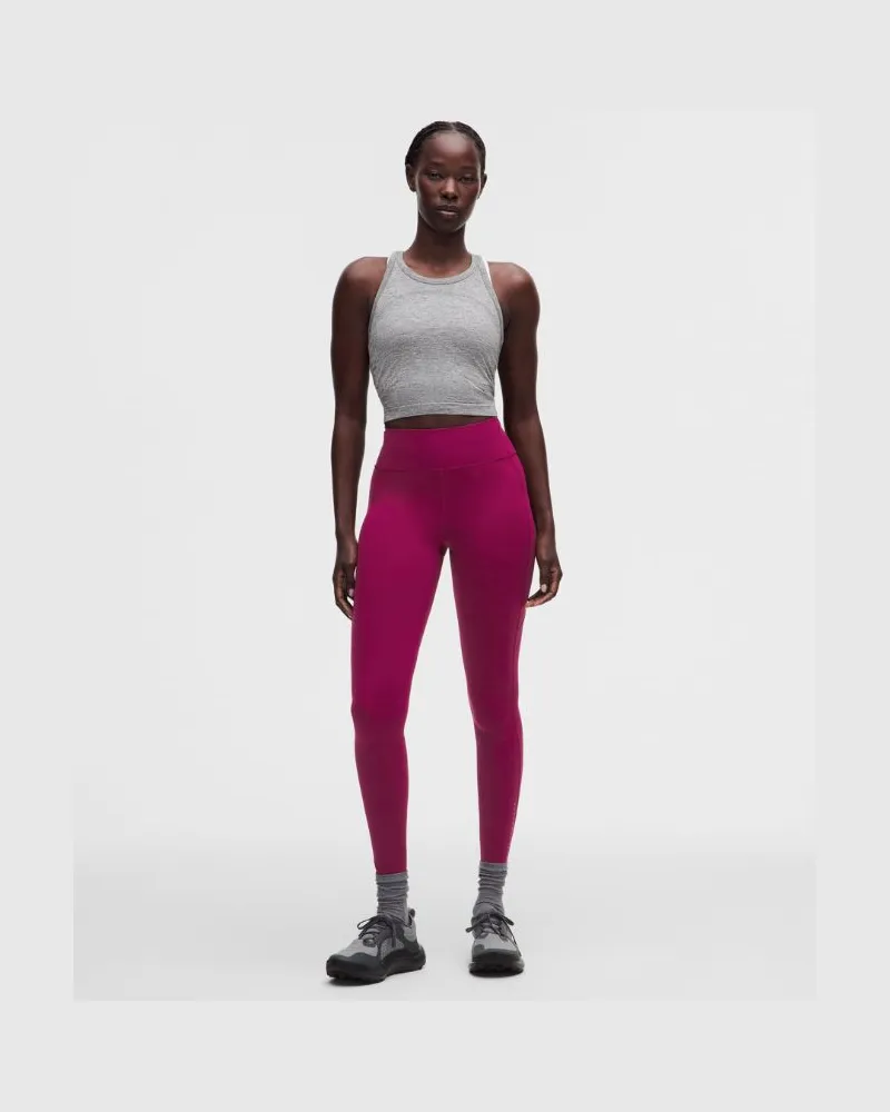 LULULEMON Fast and Free Leggings mit hohem Bund und Taschen es Design für Frauen – 71 cm – Größe in Raspberry Rave Raspberry