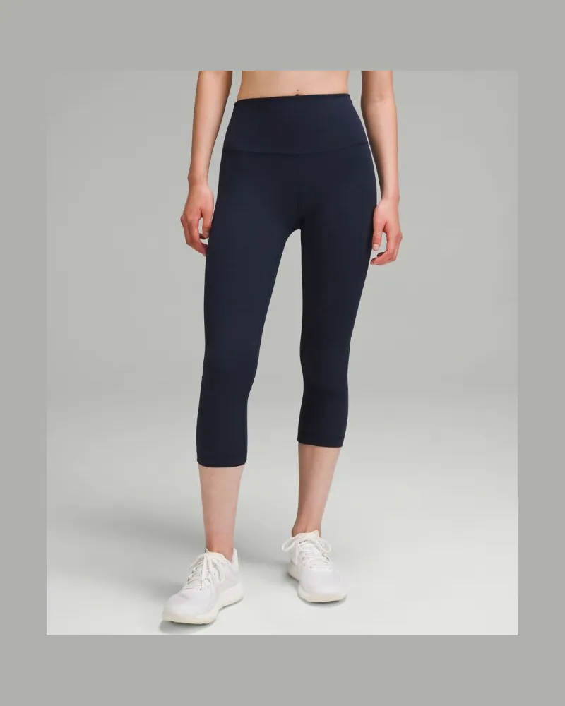 LULULEMON Wunder Train Crop Leggings mit hohem Bund für Frauen – 53 cm – Größe in True Navy True