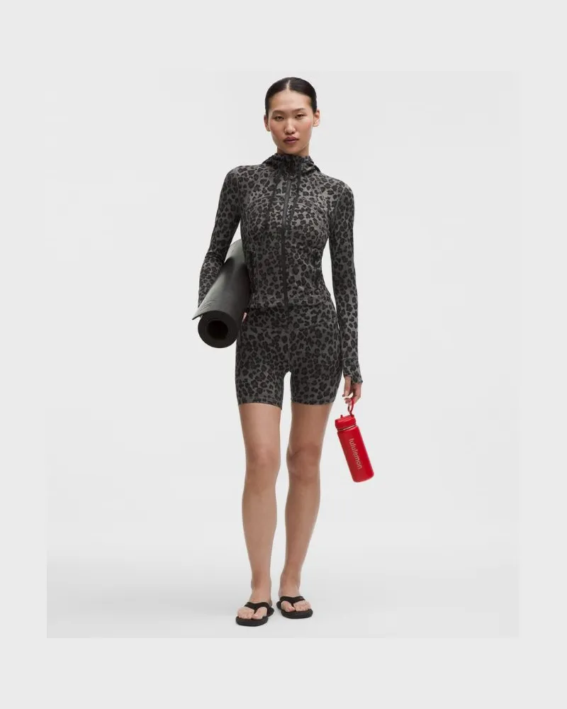 LULULEMON Align Shorts mit hohem Bund für Frauen – 15 cm – Größe in True Leopard Black Multi True