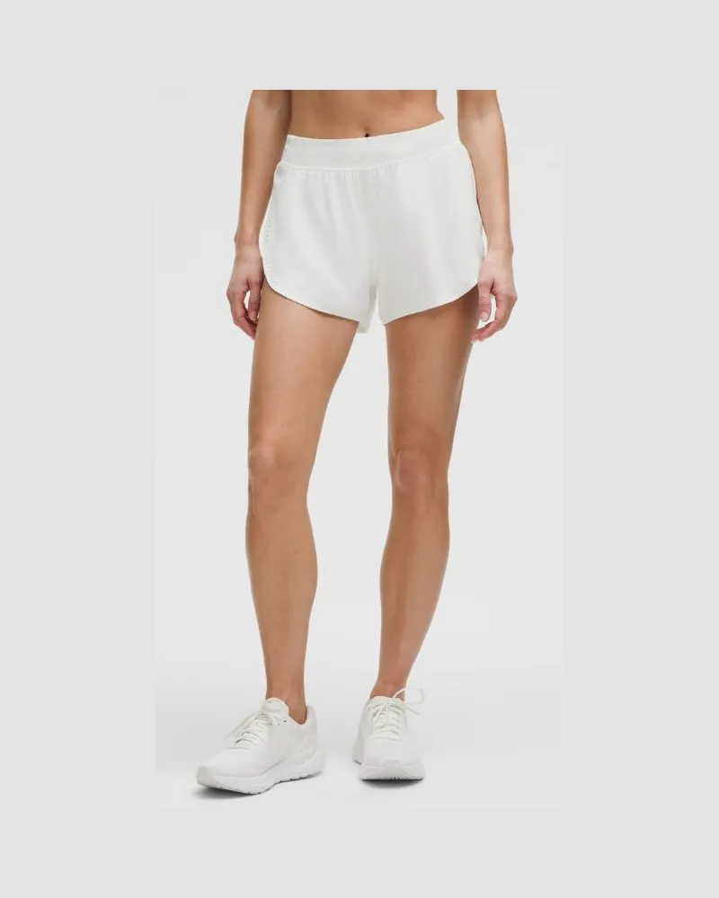 LULULEMON Fast and Free Shorts im Classic Fit mit Saumschlitz und hohem Bund für Frauen – 8 cm – Größe in White White