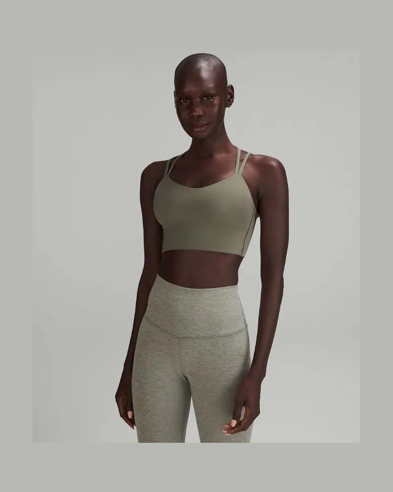 LULULEMON Like a Cloud Longline-BH Leichter Halt B/C Cups für Frauen – Größe in Army Green Army