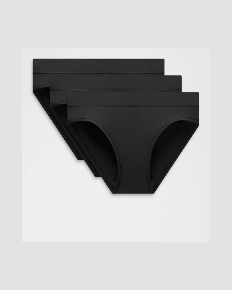 LULULEMON UnderEase Bikini-Unterwäsche mit mittelhohem Bund 3er-Pack für Frauen – Größe in Schwarz Schwarz