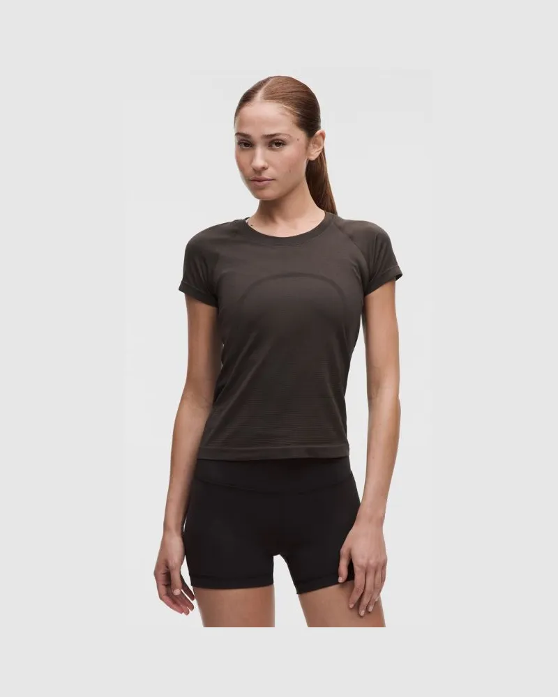 LULULEMON Swiftly Tech Kurzarmshirt 2 Taillenlänge für Frauen – Größe in Mahogany Muse Mahogany