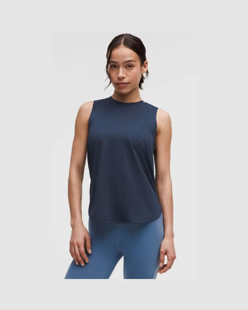 LULULEMON Leichtes Trainings-Tanktop mit geteilter Rückseite für Frauen – Größe in Club Blue Club