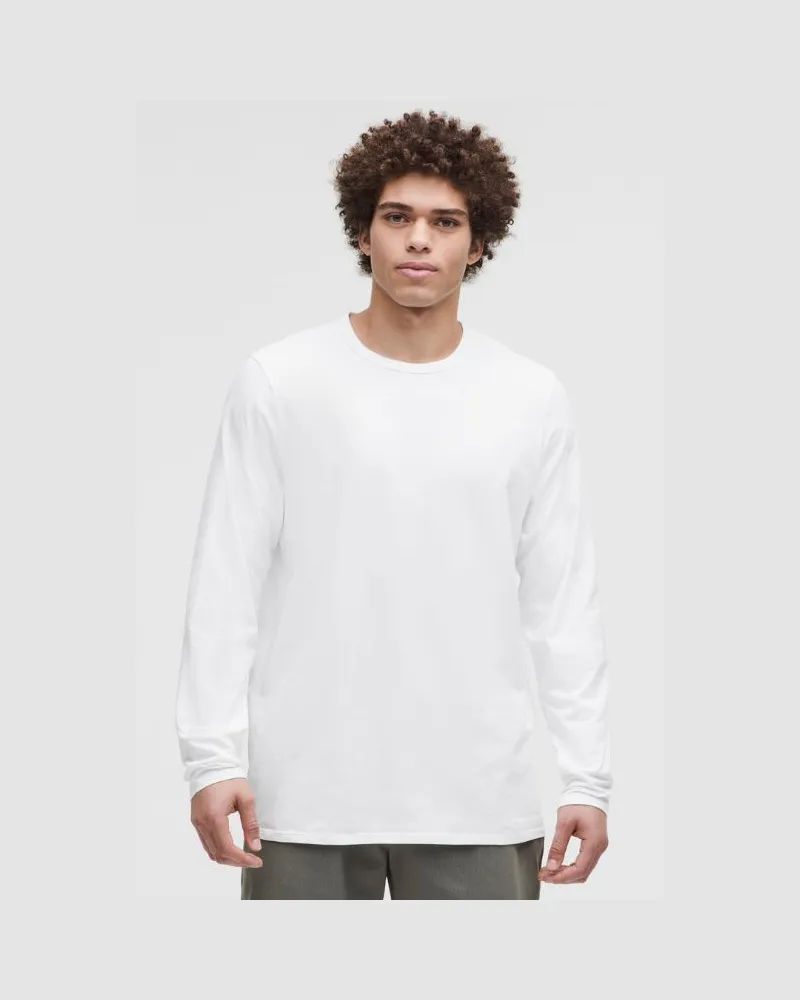 LULULEMON Langarmshirt aus Bio- im Classic Fit White