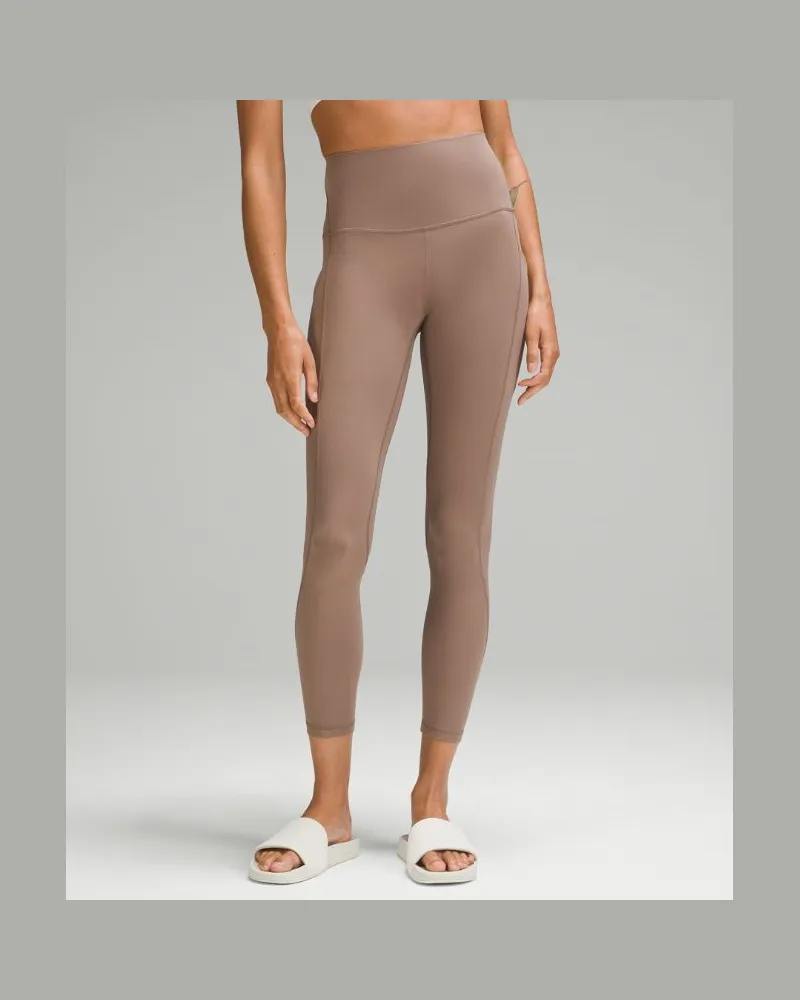 LULULEMON Align Hose mit hohem Bund und Taschen für Frauen – 64 cm – Größe in Taupetastic Taupetastic
