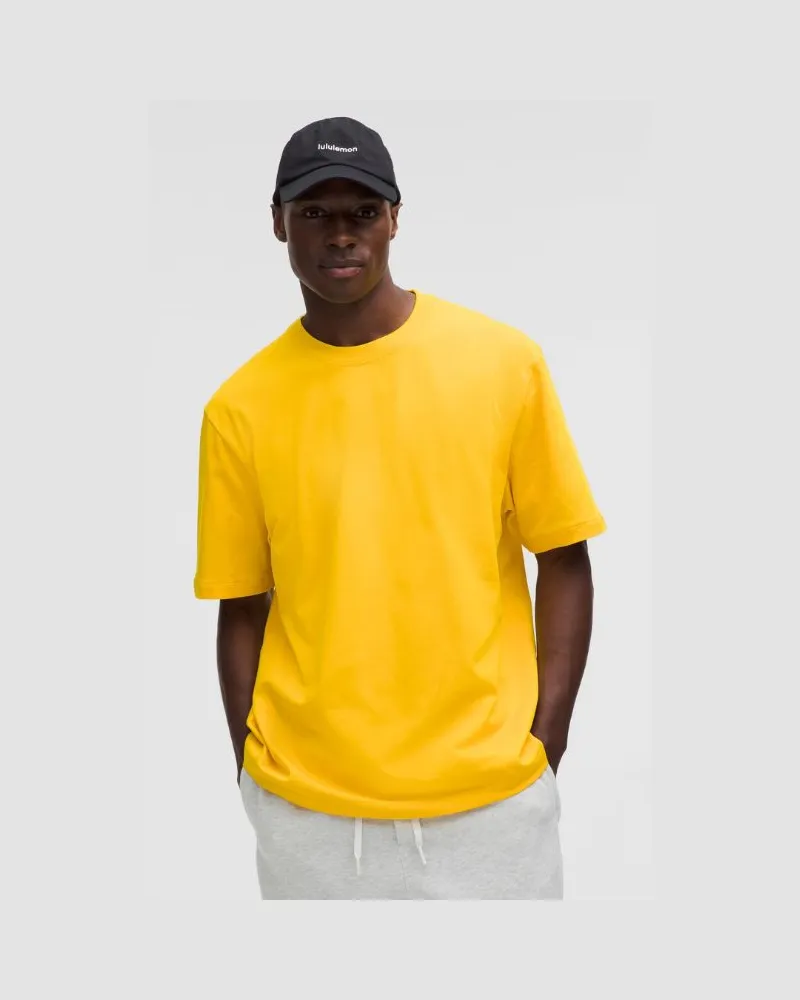 LULULEMON T-Shirt aus schwerem Baumwoll-Jersey für Männer – Größe in Maize Yellow Maize