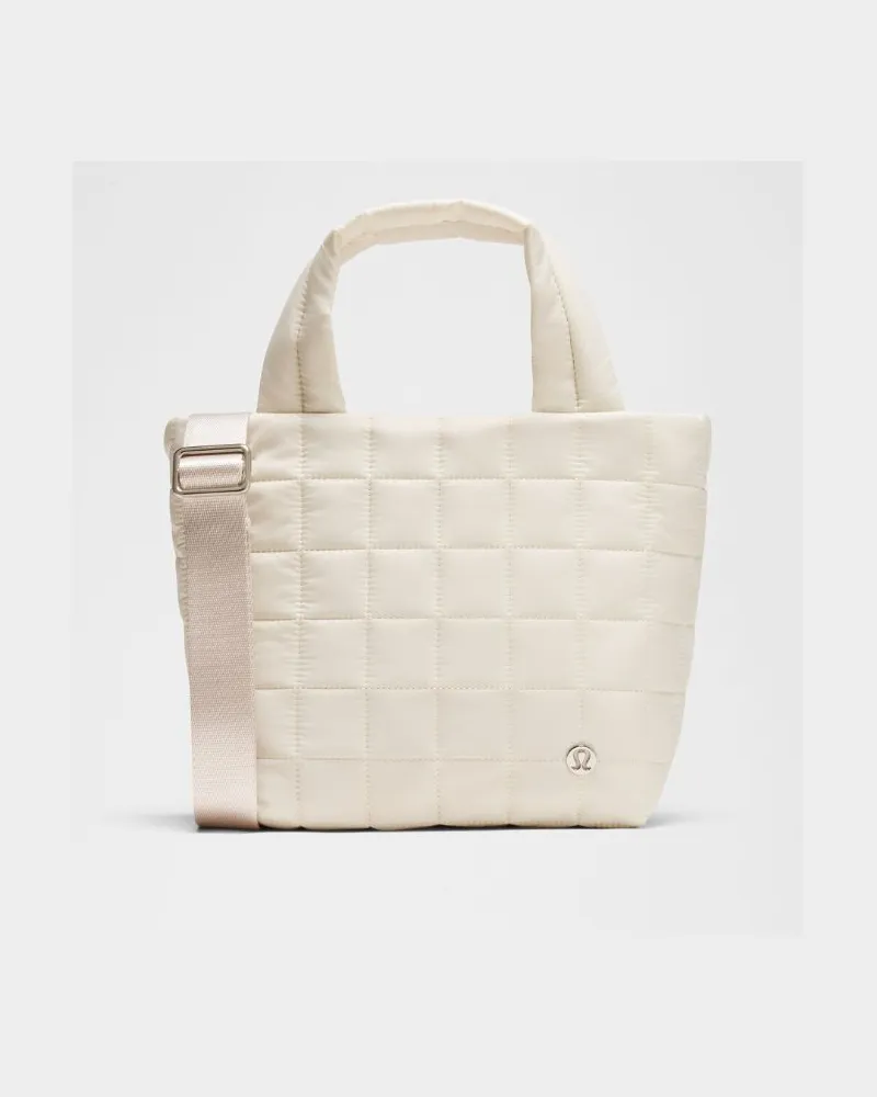 LULULEMON Gesteppte kleine Tote-Bag mit Gitterstruktur Größe in Light Ivory Light