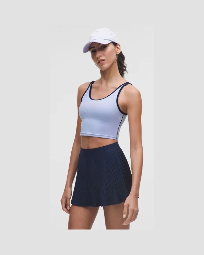 LULULEMON Tennis-Tanktop mit U-Ausschnitt und Cut-out Mittlerer Halt für B/C-Cups für Frauen – Größe in Serene Blue/Club Blue Serene