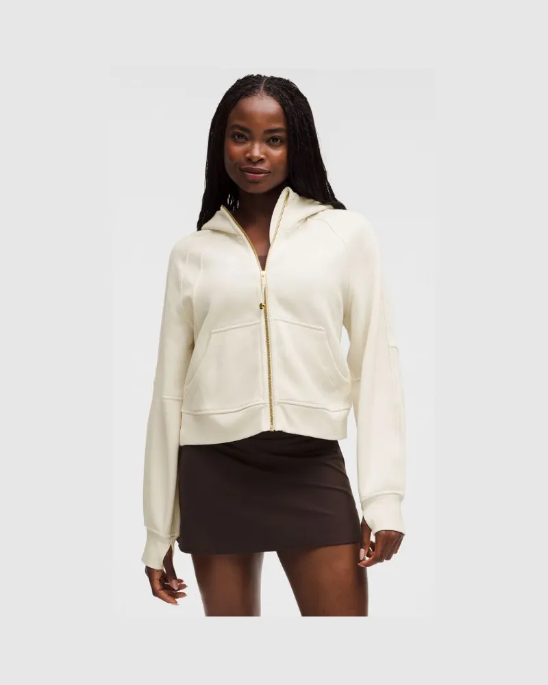 LULULEMON Scuba Oversized-Hoodie mit Reißverschluss für Frauen – Größe in Light Ivory/Gold Light
