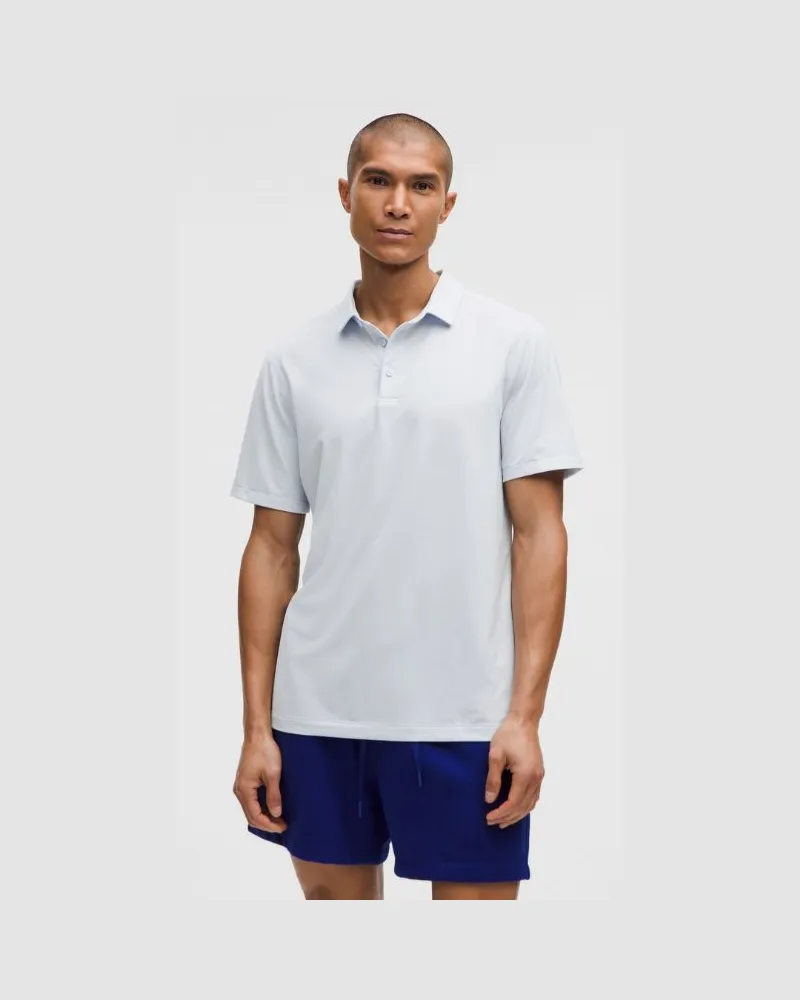 LULULEMON Evolution Kurzarm-Poloshirt für Männer – Größe in Heathered Starch Blue Heathered