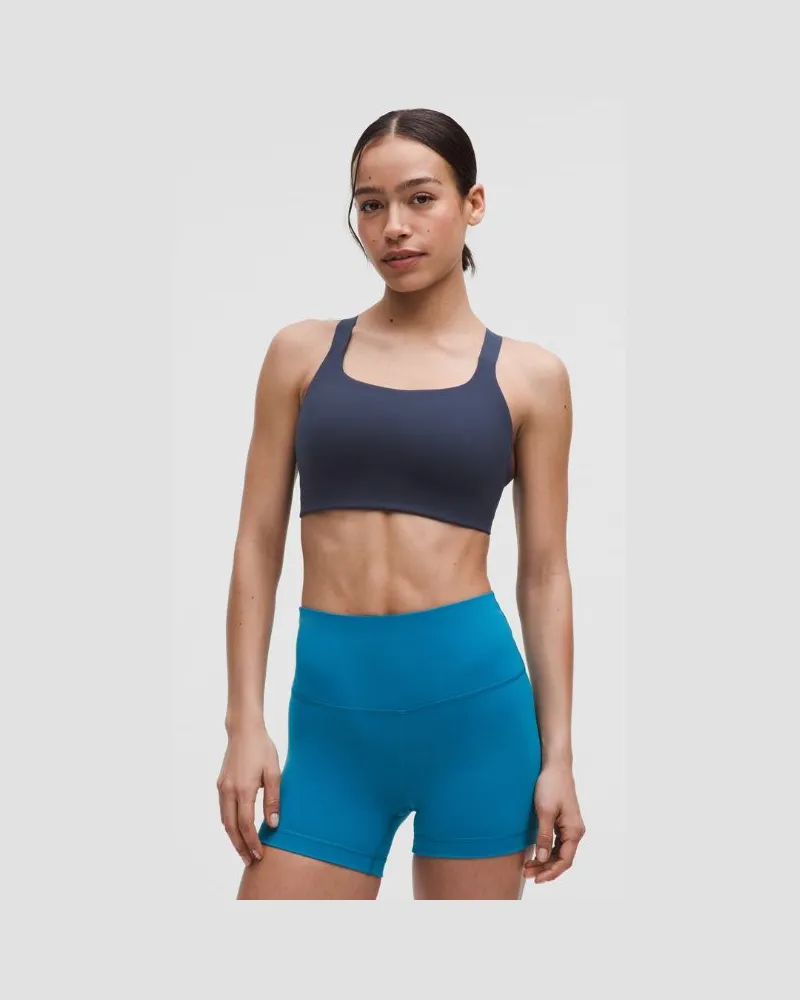 LULULEMON Fitness-BH aus Ultralu mit quadratischem Ausschnitt Mittlerer Halt D/DD-Cups für Frauen – Größe in Club Blue Club