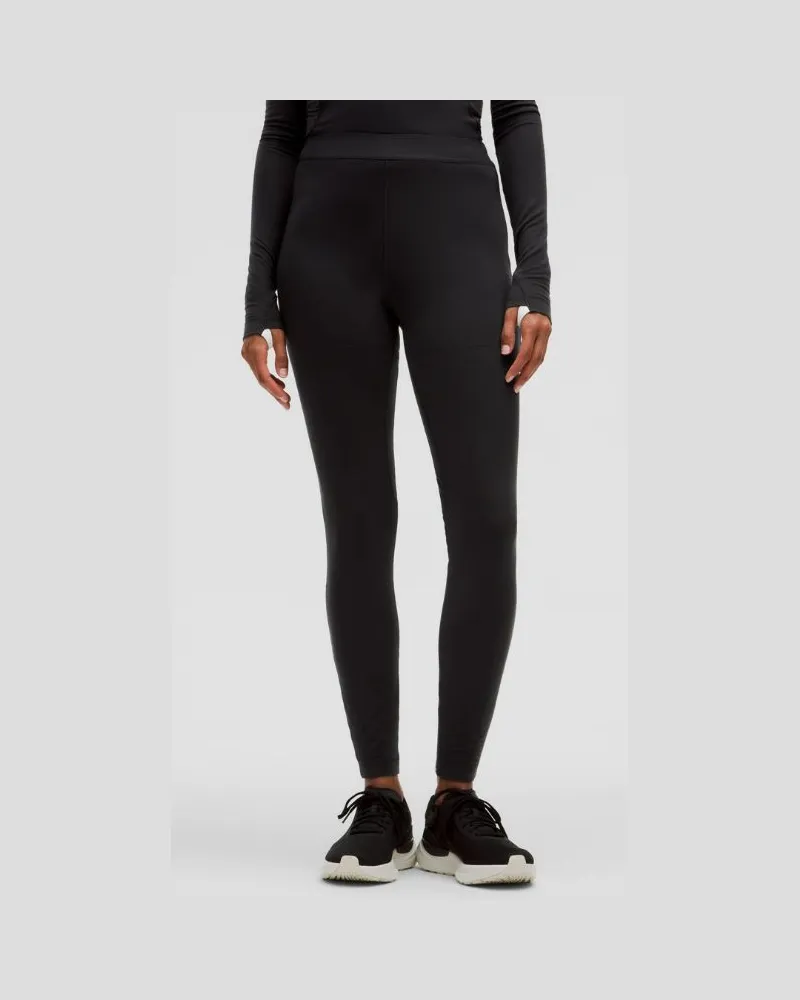LULULEMON Baselayer Leggings mit hohem Bund für Frauen – 71 cm – Größe in Black/Bone Black