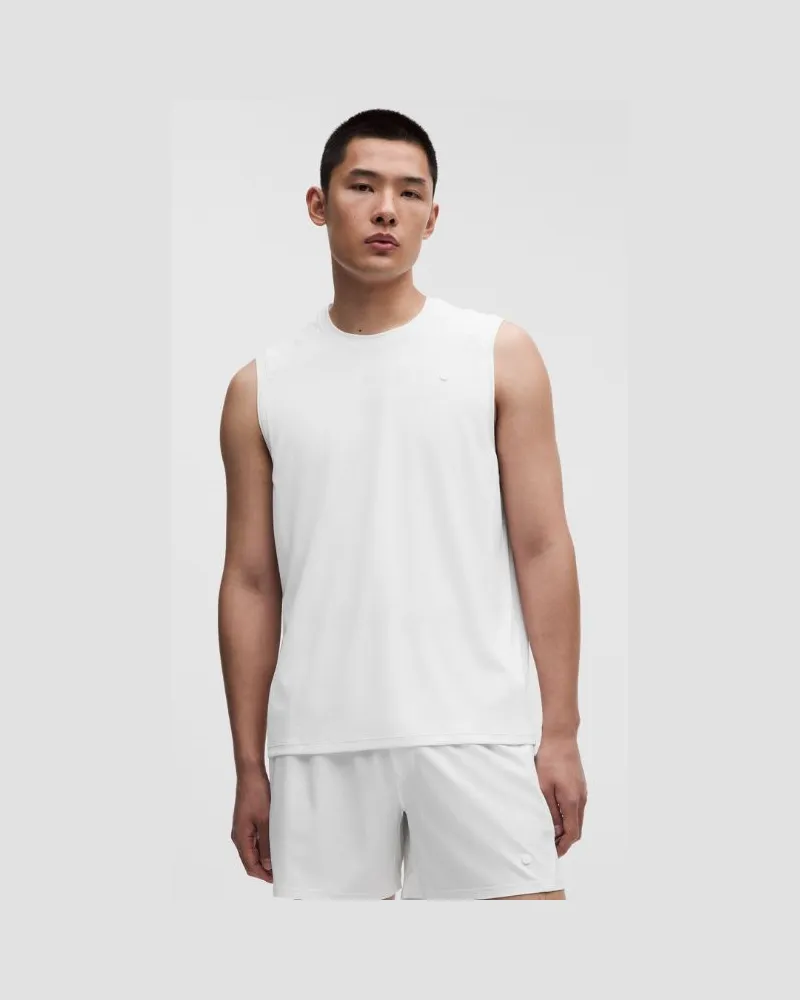 LULULEMON Tennis-Tanktop aus strukturiertem Mesh für Männer – Größe in Weiß Weiß