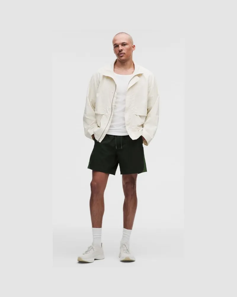 LULULEMON Crinkle Nylon Schwimmshorts Ohne Liner für Männer – 18 cm – Größe in Rainforest Green/Green Cove/Onyx Grey Rainforest