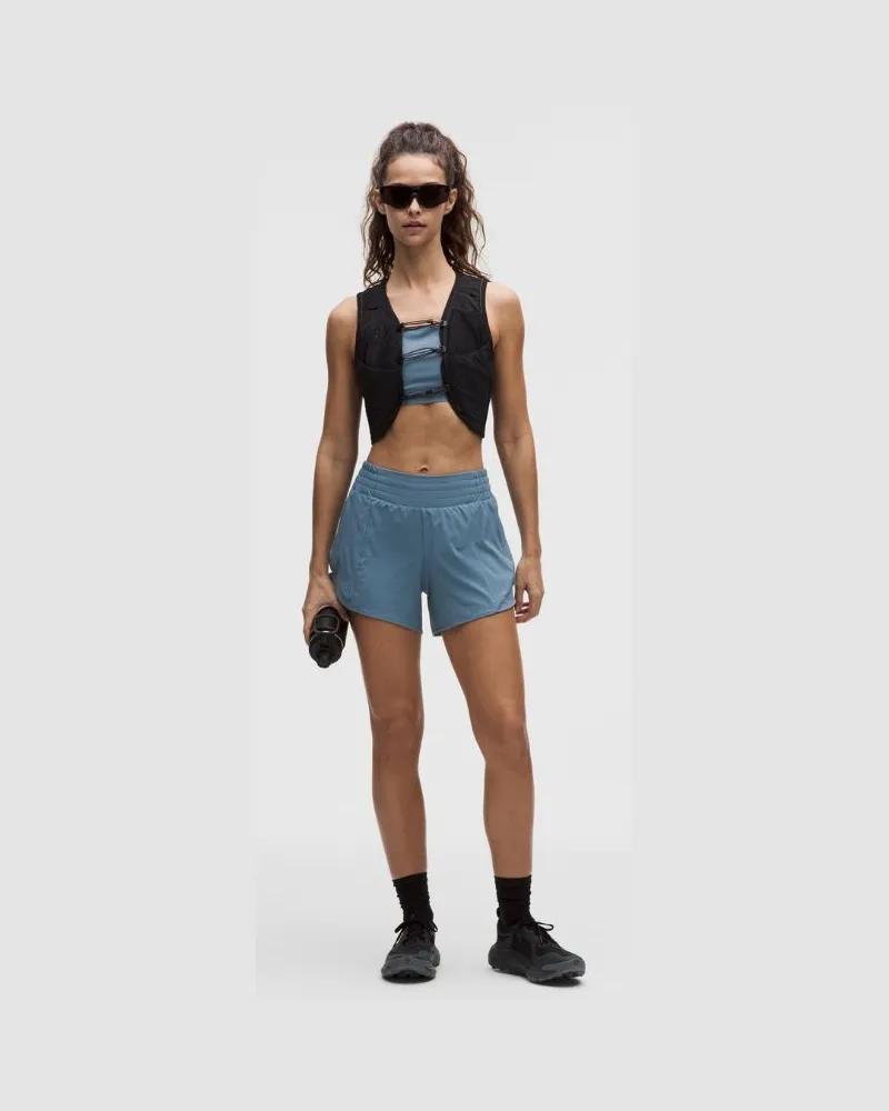 LULULEMON Hotty Hot Shorts mit hohem Bund und Liner für Frauen – 10 cm – Größe in Steel Blue Steel