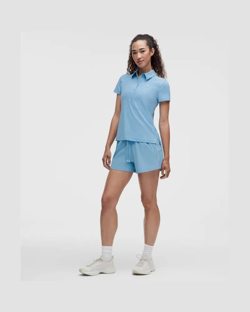 LULULEMON Court Rival Shorts mit hohem Bund für Frauen – 8 cm – Größe in Dreamy Blue/White Dreamy