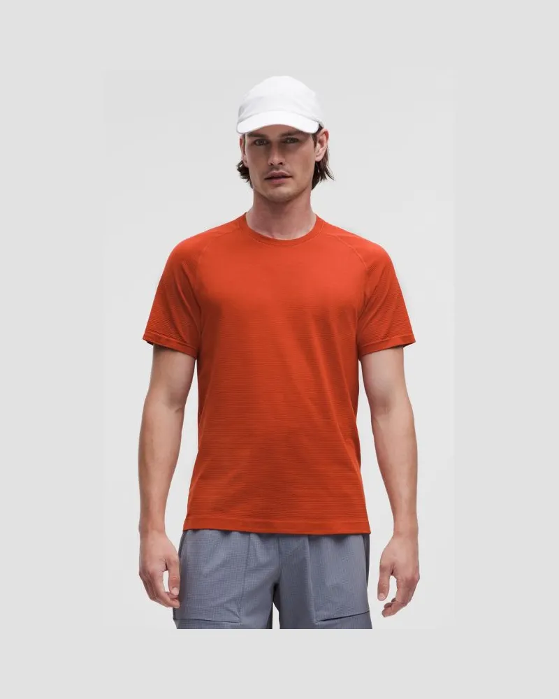 LULULEMON Metal Vent Tech T-Shirt für Männer – Orange – Größe Autumn