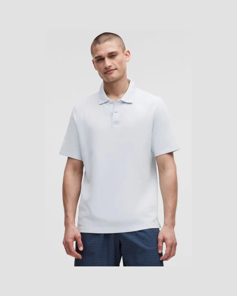LULULEMON Kurzarm-Poloshirt aus Baumwoll-Piqué für Männer – Größe in Starch Blue Starch
