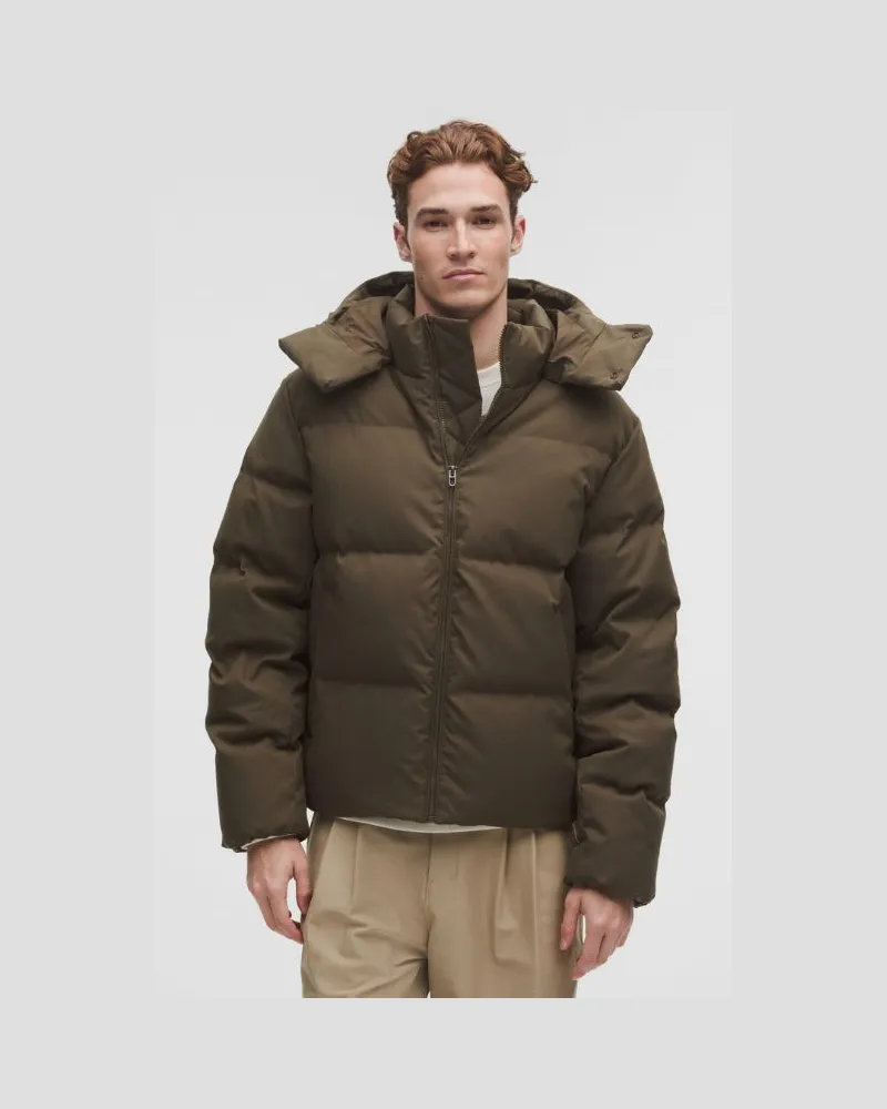 LULULEMON Always Down Puffer-Jacke Tech Canvas für Männer – Größe in Olive Brown Olive