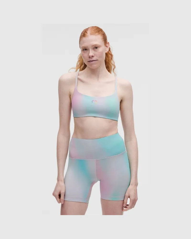 LULULEMON Wunder Train BH mit Racerback-Trägern Leichter Halt A/B-Cups für Frauen – Größe in Luminous Glow Multi Luminous
