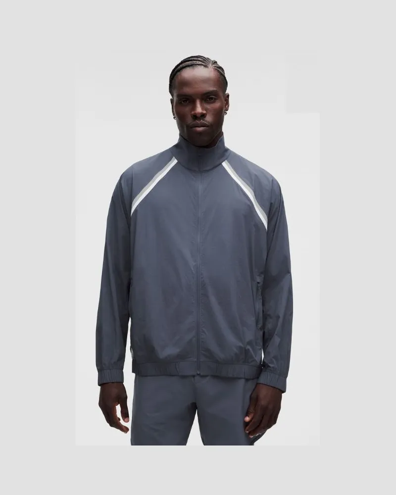 LULULEMON Pace Breaker-Trainingsjacke Glyde für Männer – Größe in Dusty Diamond/Feather Grey/Weiß Dusty
