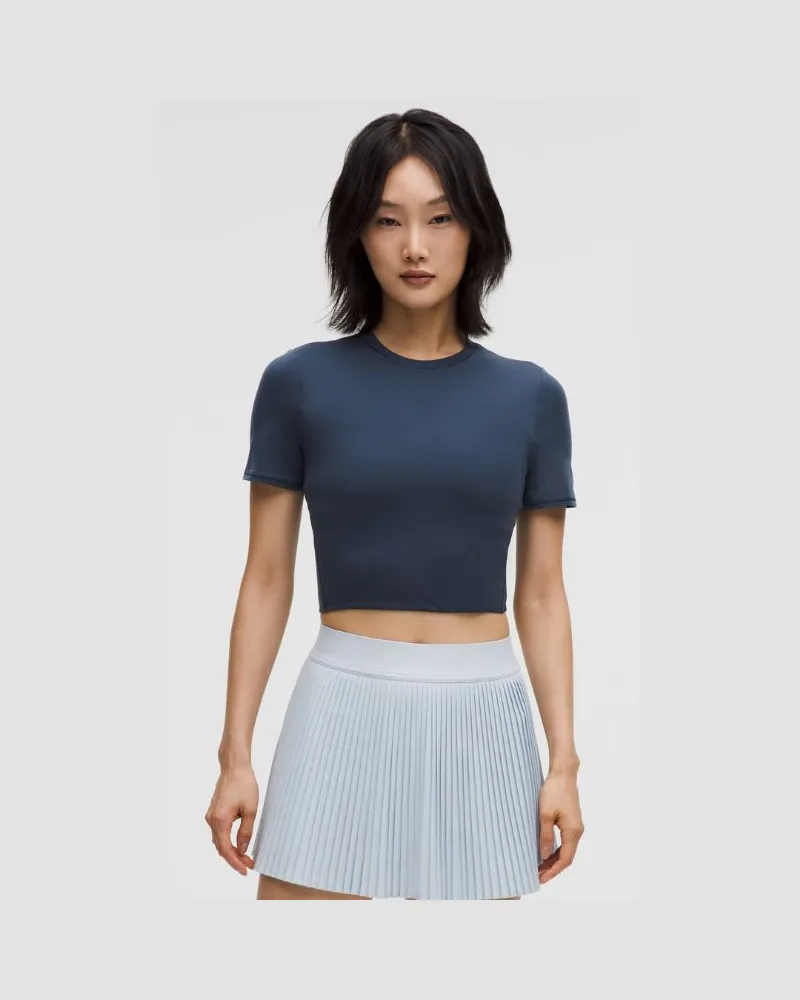 LULULEMON Crop-T-Shirt mit Rundhalsausschnitt für Frauen – Größe in Club Blue Club
