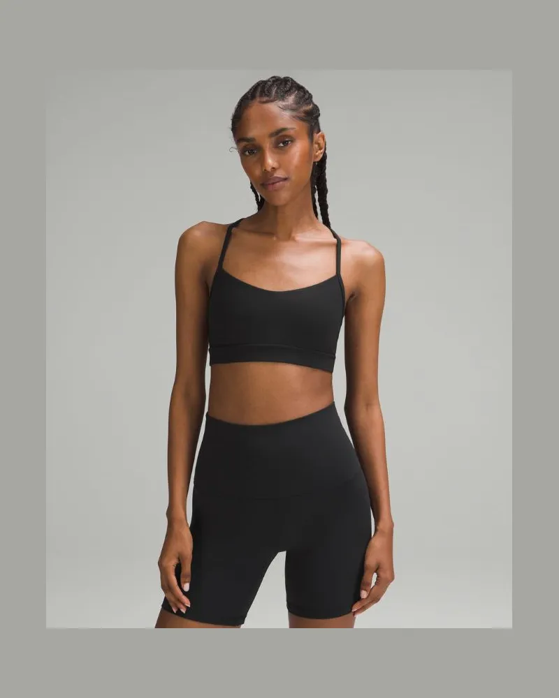 LULULEMON Flow Y BH Nulu Leichter Halt A/C-Cups für Frauen – Größe in Black Black