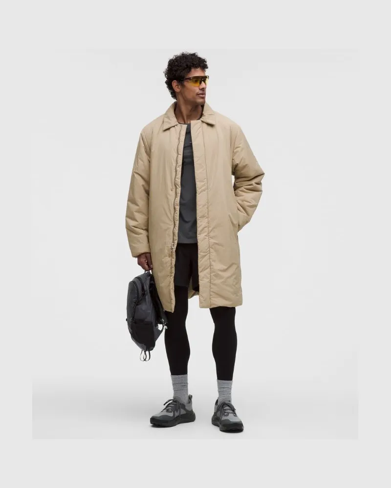 LULULEMON Isolierter ThermoZen-Regenmantel für Männer – Khaki – Größe Rumble