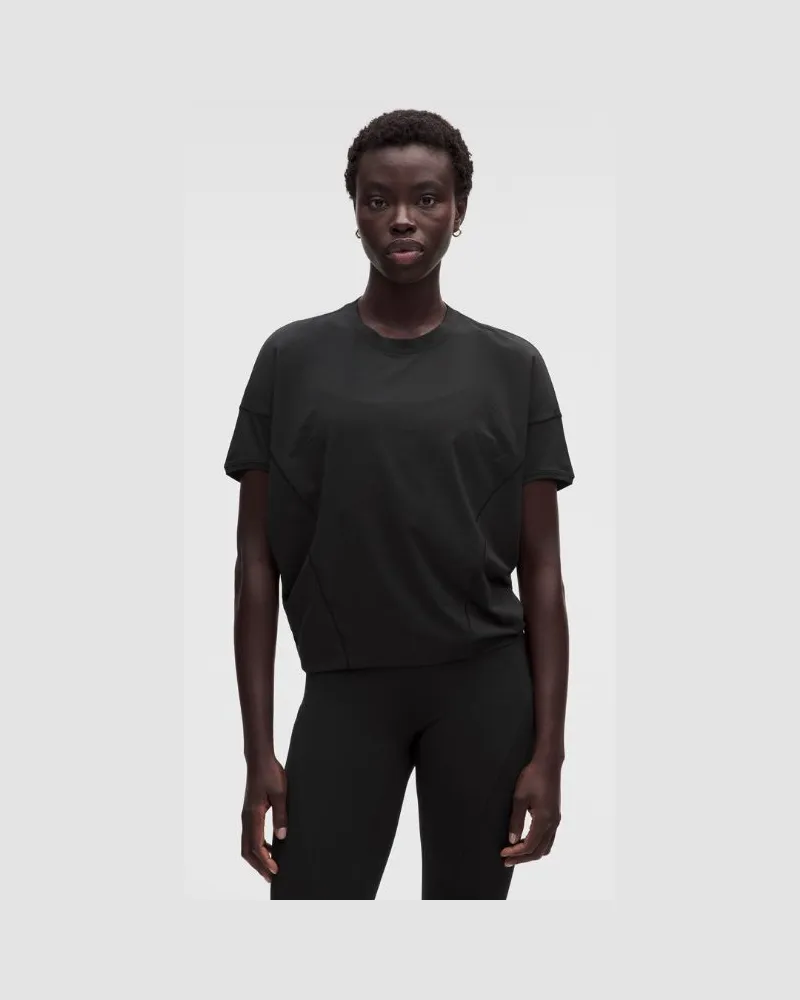 LULULEMON Dolman-T-Shirt aus Modal-Baumwollmaterial für Frauen – Größe in Schwarz Schwarz