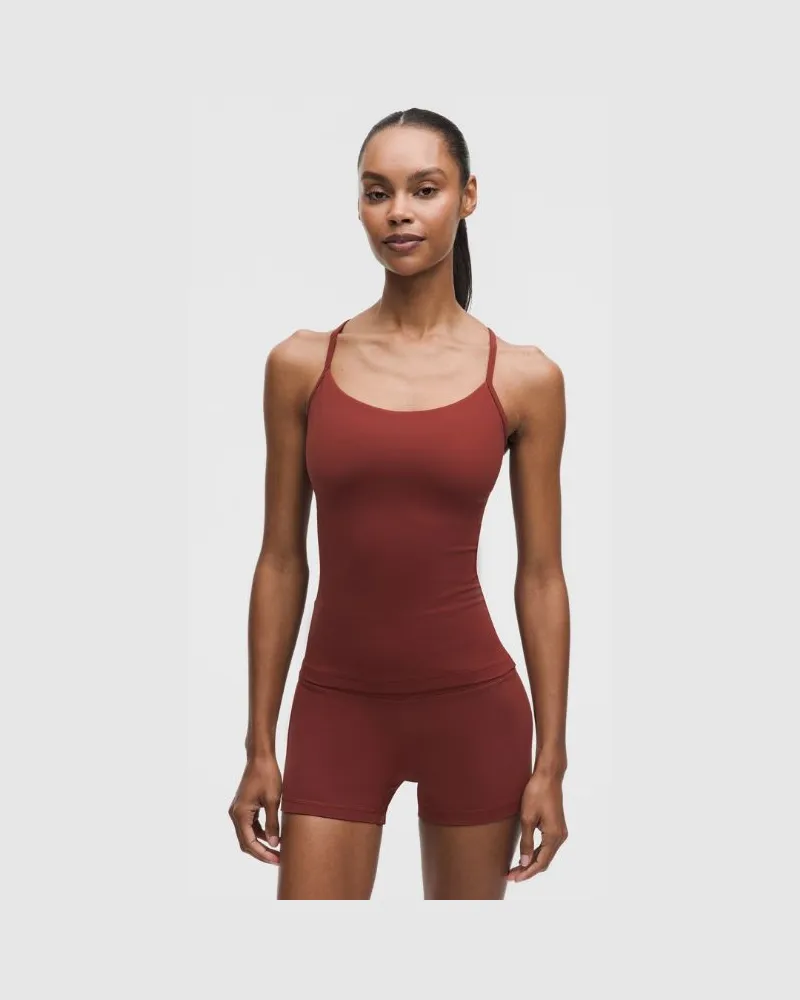 LULULEMON Flow Y Tanktop Leichter Halt für B/C-Cups für Frauen – Größe in Cranberry Charm Cranberry