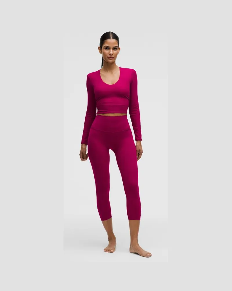 LULULEMON Align Crop Leggings mit hohem Bund für Frauen – 58 cm – Größe in Berry Rumble Berry